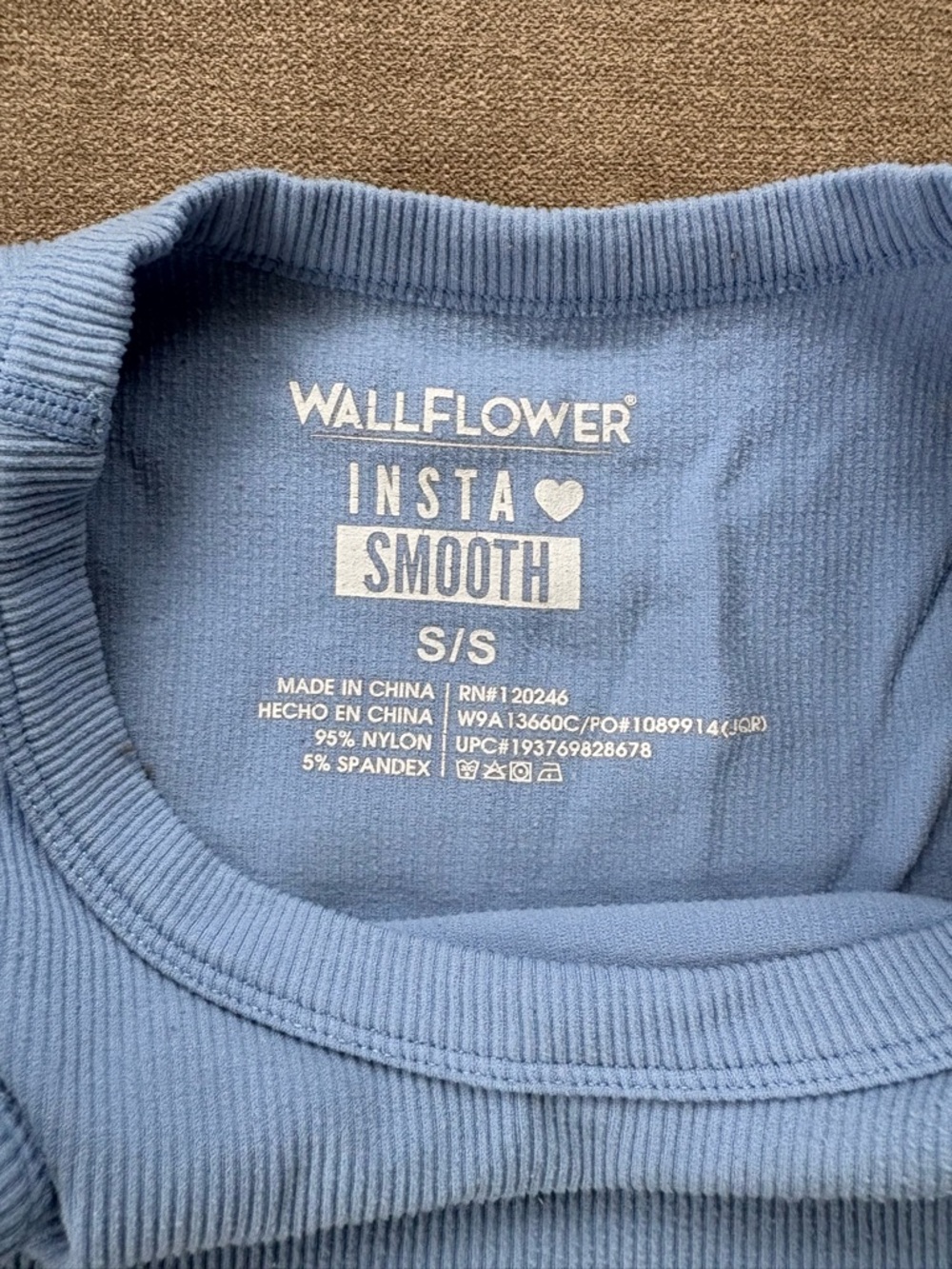 Wallflower Pastel Blue Ribbed Crop Tank - Picture 2 of 3